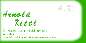 arnold kittl business card